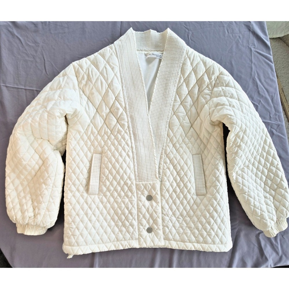 Little Mountain Vancouver Quilted Jacket White Boho  Minimalist Quiet Luxury